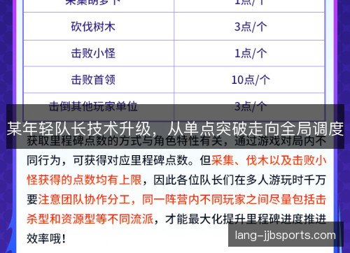 某年轻队长技术升级，从单点突破走向全局调度