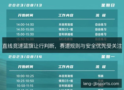 直线竞速蓝旗让行判断，赛道规则与安全优先受关注